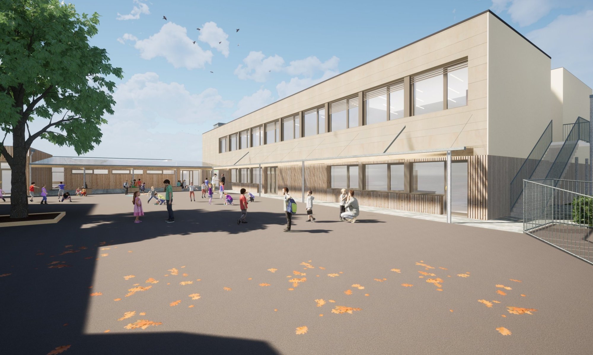 Réhabilitation énergétique, extension pour motricité et préau  du groupe scolaire - photo 0
